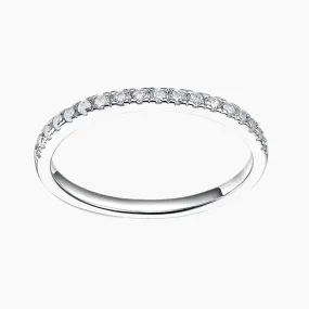 Wedding Band for 925 Sterling Silver Half Eternity Stackable Ring