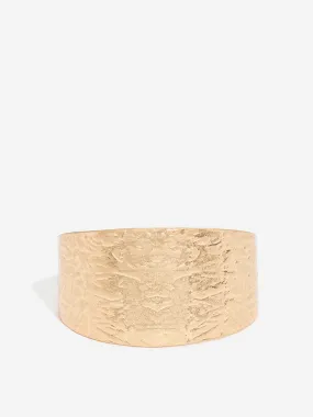 Westside Accessories Gold Textured Open Cuff Bracelets