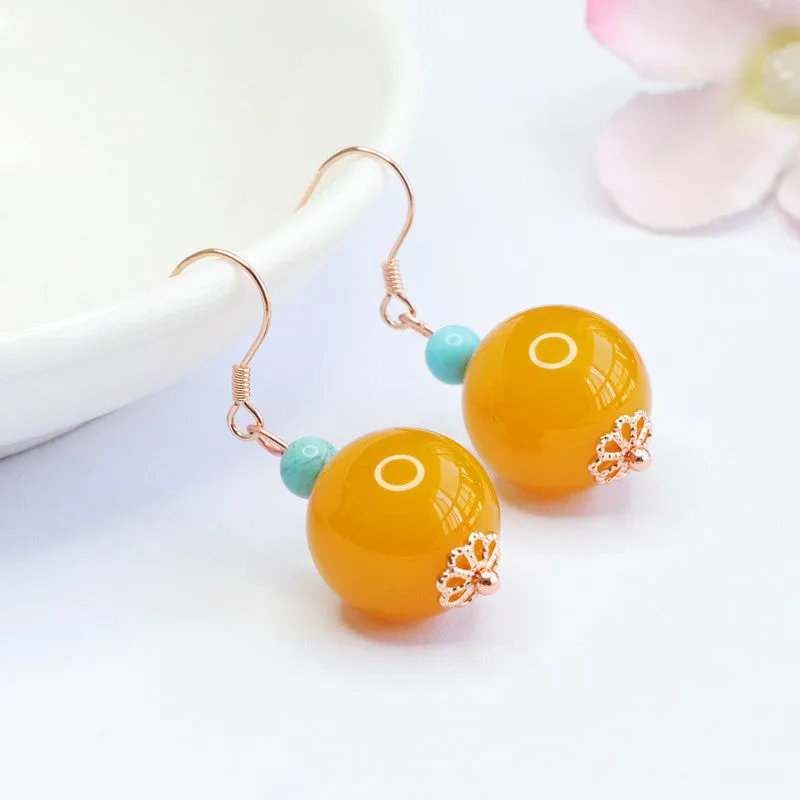 Yellow Chalcedony Sterling Silver Earrings with Hooks