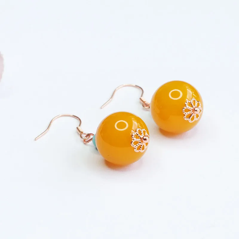 Yellow Chalcedony Sterling Silver Earrings with Hooks