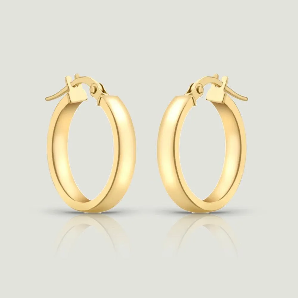 Yellow Gold Narrow Hoop Earring