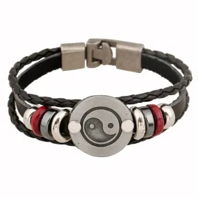 Yin & Yang Sienna Leather Bracelet